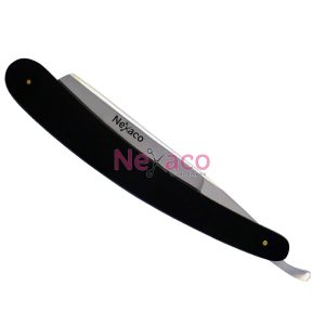 Straight cut throat Razor | HcR-001 | Black handle | Foldable