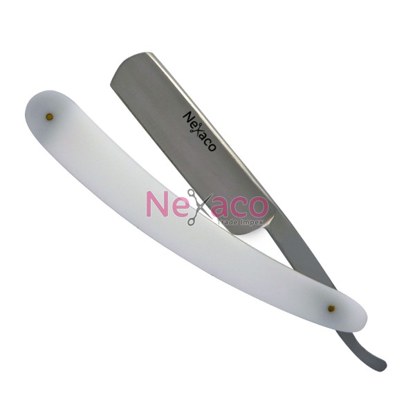 Straight cut throat Razor | HcR-001 | White handle | Foldable