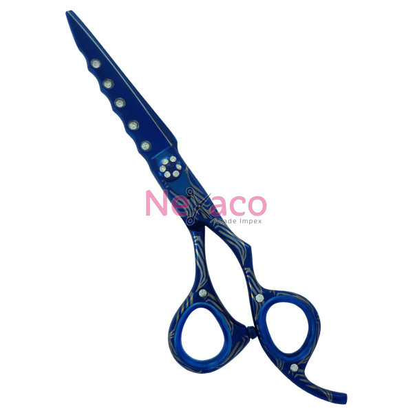 Platinum line | Hair Cutting Scissor | Finish: Titanium coated, blue