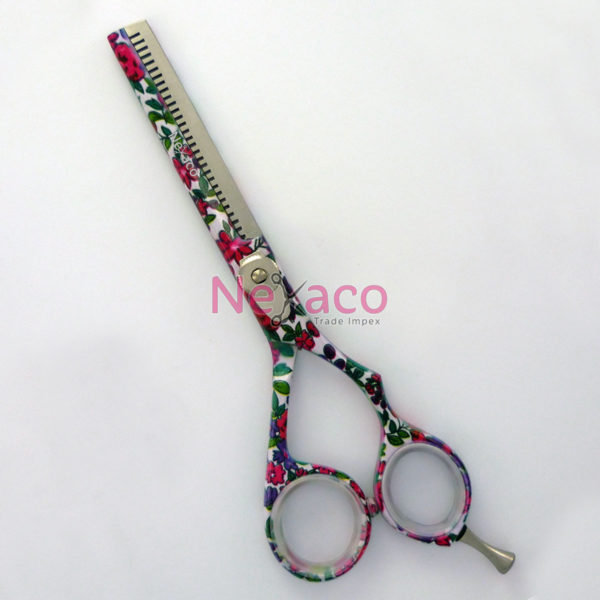 Pro line | Hair Thinning Scissor | Paper coated with flowers